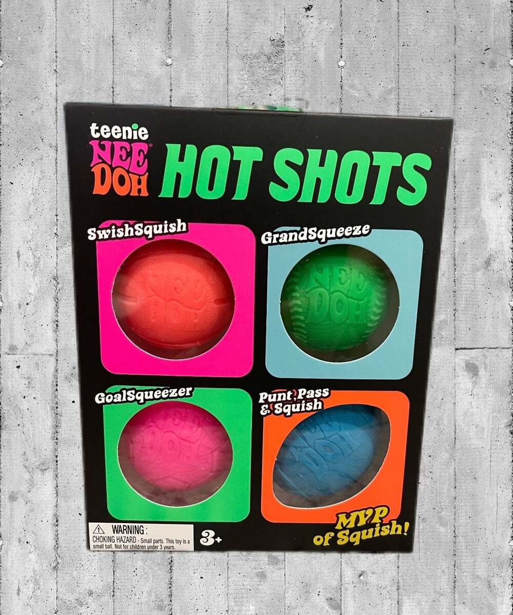 Teenie NeeDoh Hot Shots 4-Pack Sports Fidget Toy Set